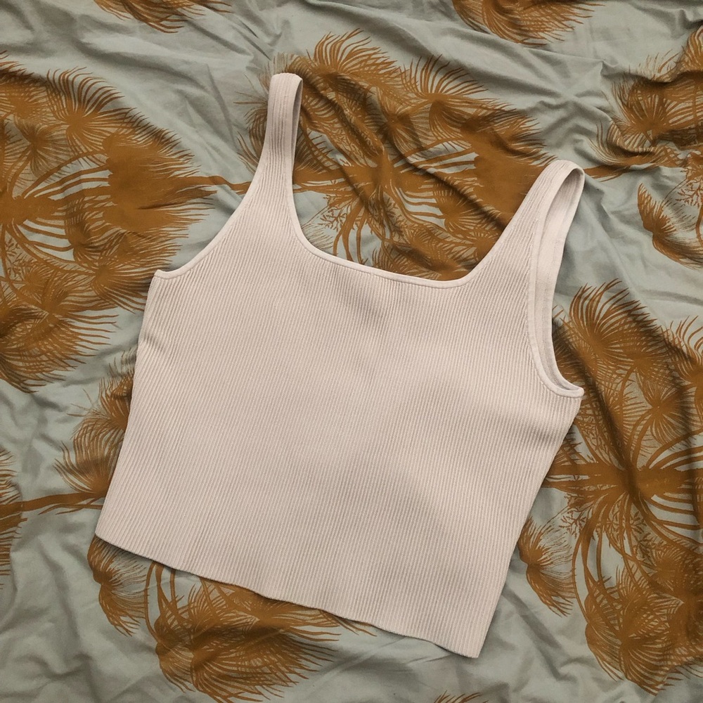 nwot Babaton sculpt knit squareneck tank 2xl matte pearl